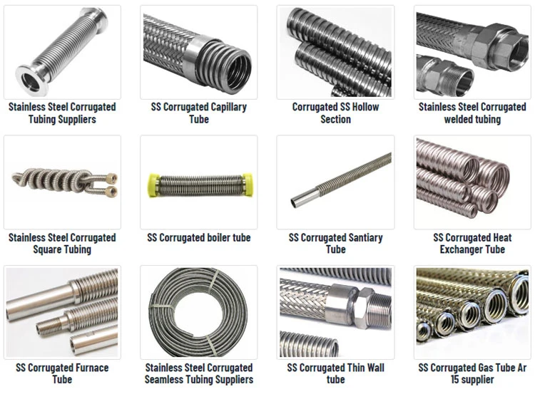 Corrugated Stainless Steel Pipe - Rustproof and Corrosion-Resistant 316 L Corrugated Pipes 1" Bsp Ss Braided Flexible Metal Tube