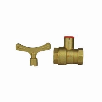 INOB300 স্ট্যান্ডার্ড ব্রাস বল ভালভ Bore Key Handle 1/2in - 3/4in মহিলা থ্রেড লক বল ভালভ